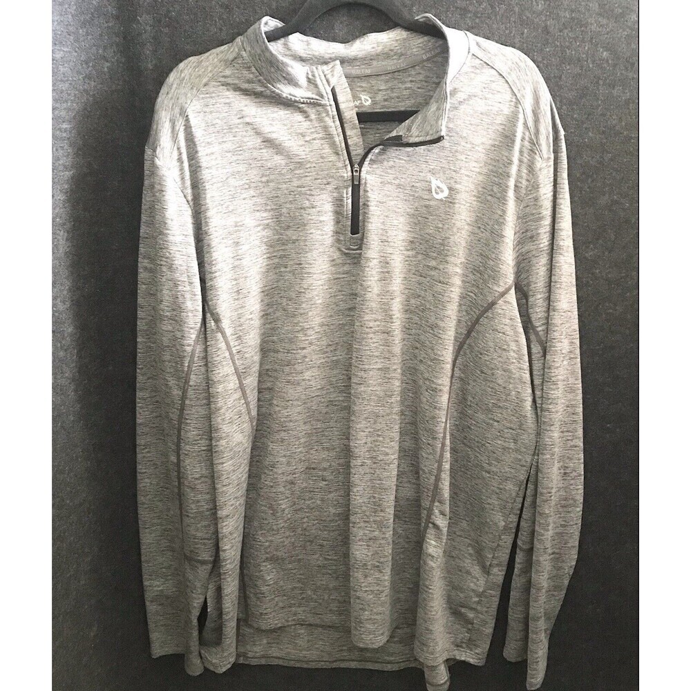 BALEAF Men's 1/4 Zip XXL 2XL Running Shirt Long Sleeve Pockets Gray Pullover